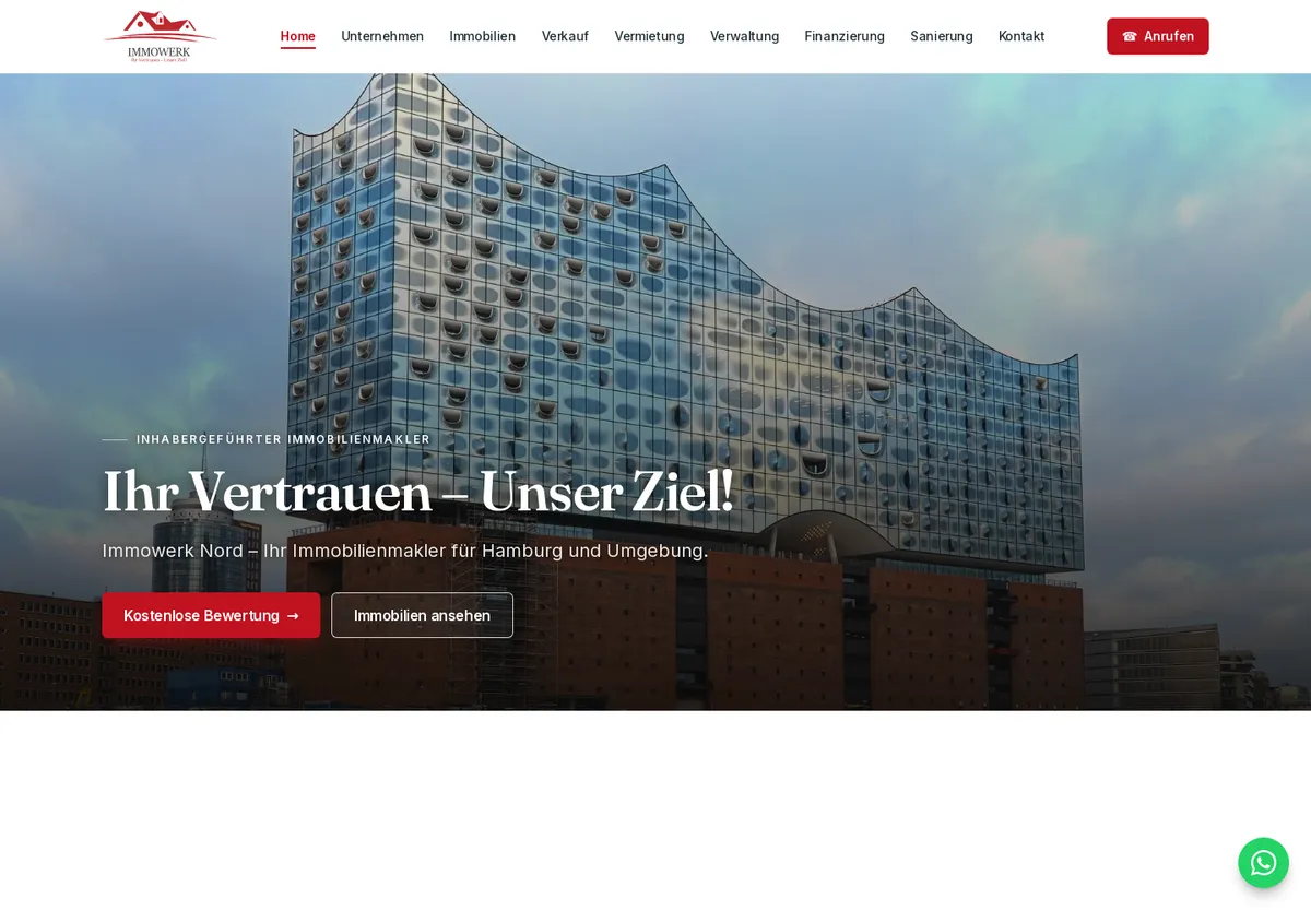 Startseite von Immowerk Nord, Immobilienmakler für Hamburg